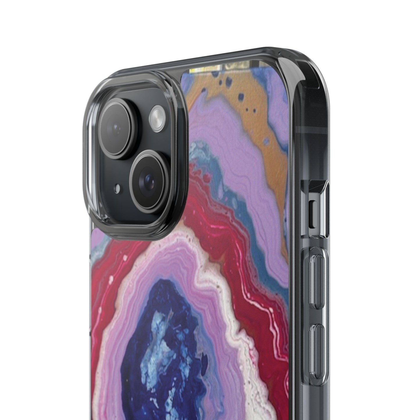 Artistic Marble Phone Case - Colorful Clear Case for iPhone