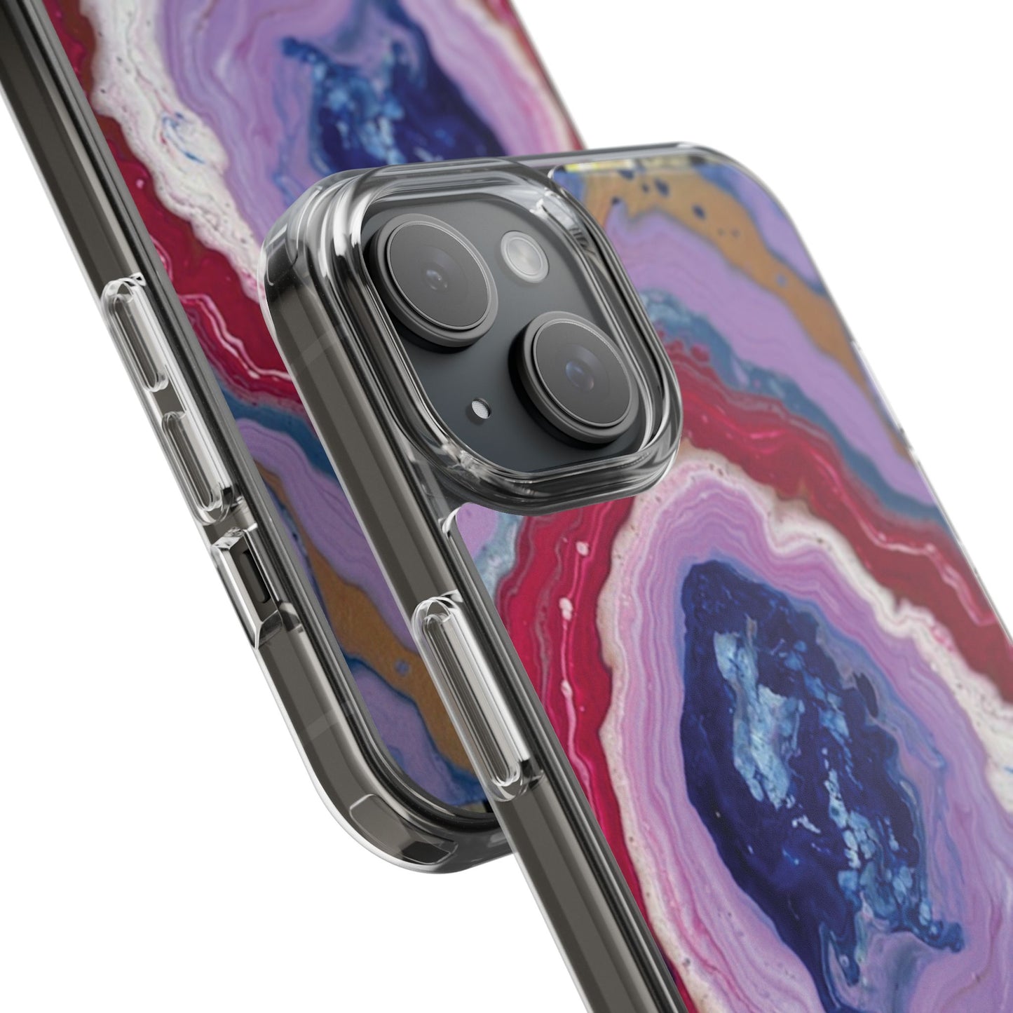 Artistic Marble Phone Case - Colorful Clear Case for iPhone
